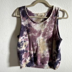 Tank top sweatshirt tye dye boho top